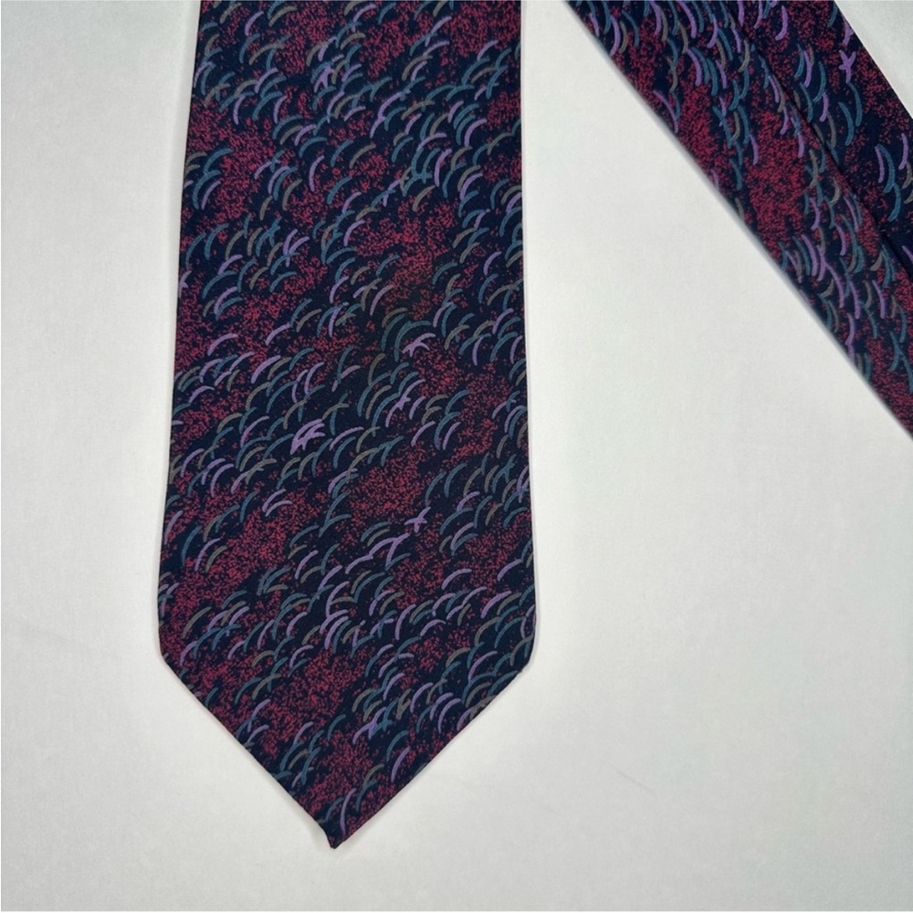 Vintage MISSONI CRAVATTE Vibrant Blue & Purple Abstract Classic Tie, 3.5” - Picture 6 of 6